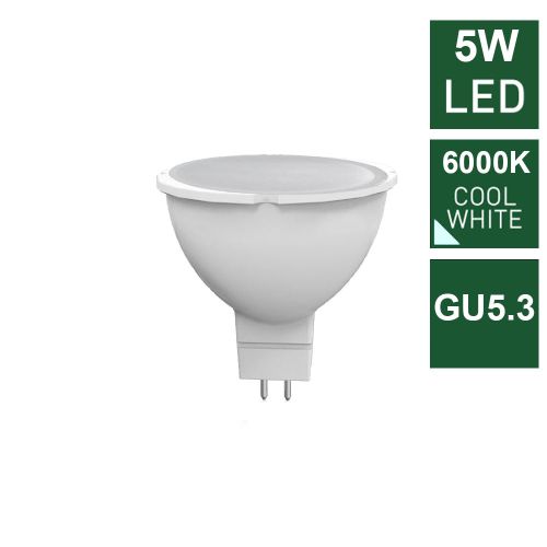 Omega 12V LED Spotlight GU5.3 5W 6000K Cool White - OMELGU5.3-12V5W60