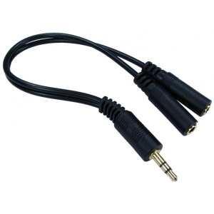 3.5mm Male to 2x 3.5mm Female Adapter Cable 0.2M - 2TT201