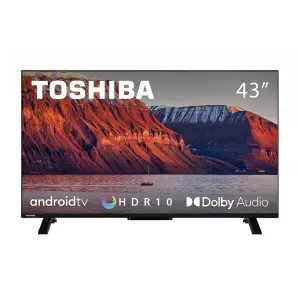 Toshiba 43" Full HD Android Smart TV - 43LA2363DG displaying a scenic mountain landscape with vibrant colors.