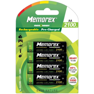Memorex 2100mah Rechargeable Batteries By 4 - MEA0045
