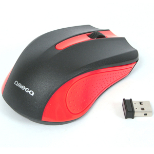 Omega Wireless Optical Mouse 1000 DPI Red - OM0419R