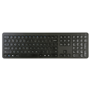 Wireless black Platinet 2.4GHz full-size keyboard with a sleek layout, showing keys and a clean design on a white background.