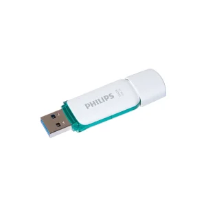 Philips 256 GB USB 3.0 Flash Drive in a white and teal casing, shown from a slight angle against a white background.