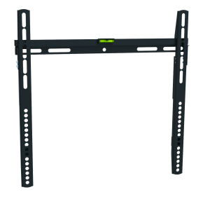 Fixed ultra-flat TV wall bracket with level, designed for 32" to 55" TVs, featuring black metal construction and mounting ...