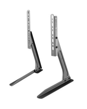 Universal Tabletop TV Stand - 2370TABLETOP with adjustable height metal legs in black on a white background.