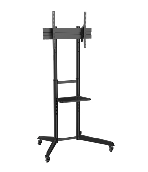 Superior 37"-70" PRO TV Trolley with Wheels - 3770PRO in black, featuring adjustable height and sturdy base on wheels.