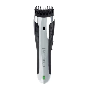 Remington Body Hair Trimmer BHT2000A with titanium coated blades, featuring a sleek silver and black design.