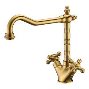 Bridge Point Double Handle Kitchen Mixer Satin Gold - BP020923SG