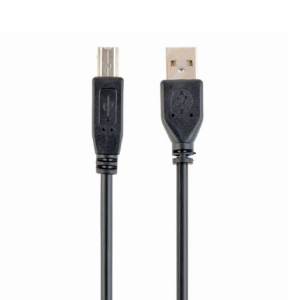 Gembird USB 2.0 A to B Cable 3m in black, showing both connectors against a white background.