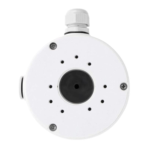 Reolink Aluminium Alloy Camera Junction Box Waterproof Mount - B10 in white with multiple mounting holes and a threaded co...