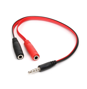 Omega Male Jack 3.5 to Female 2x Jack 3.5 Stereo Cable 23cm - OMJA2