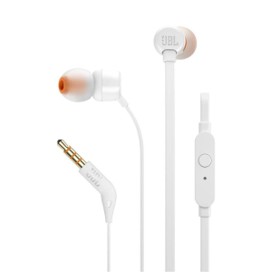 JBL In-Ear Wired Earphones + Mic White - T110WHT