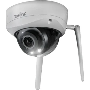 Reolink Smart 4K IK10 Vandal-Proof Wi-Fi 6 Security Camera RLC843WA in white with a dome design and adjustable mount.