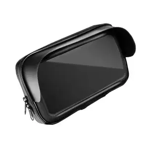 Forcell Motorcycle holder waterproof with zip and hood (6,4"-8") Black - MHWBL