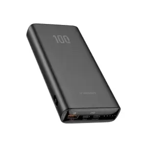 Veger 20000mAh 100W Portable Power Bank for Laptop - T100 in sleek black with USB ports, shown at a slight angle.