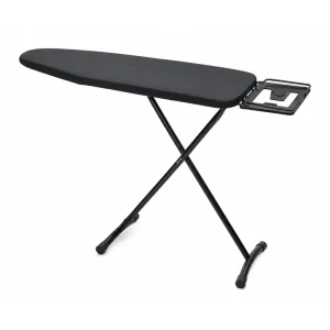 T-Type Ironing Board with Polyester Fabric Surface in black, featuring a sturdy frame and a flat ironing surface, 120 × 3...