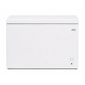 AVG 293L Dual-Function Chest Freezer White - HS-386CN with a simple white exterior and a front control knob.