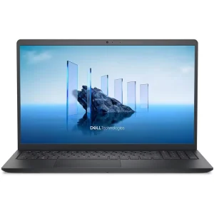 Dell Pro 15 Essential PV15250 Laptop with a 15.6" screen, sleek black design, and vibrant display showcasing an abstract b...