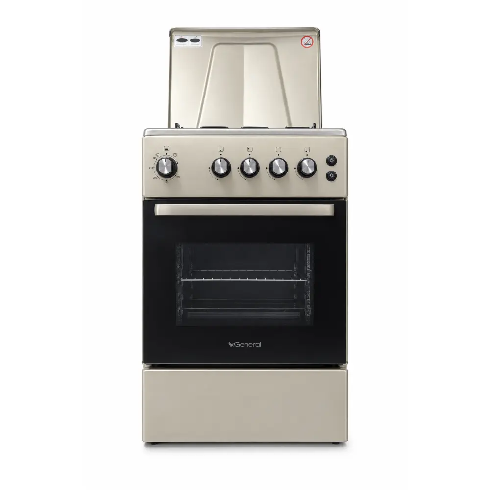 General 50cm Freestanding Gas Cooker 4 Burners Auto Ignition Inox - F5050-I