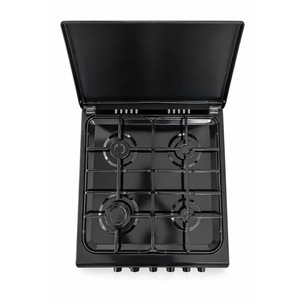 General 60cm Freestanding Gas Cooker 4 Burners 64L Oven Black - FF6402MXZB