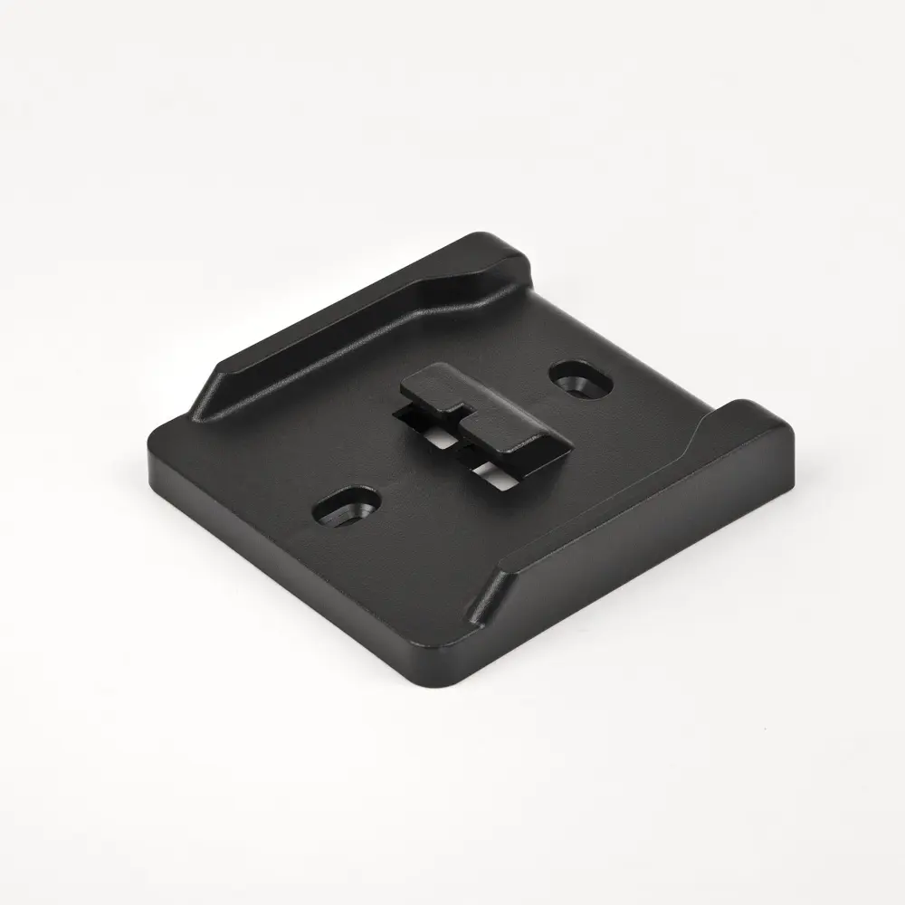 Black wall-mounting bracket for the Girmi 22.2V Cordless Vacuum Cleaner AP91, shown at an angle on a white background.
